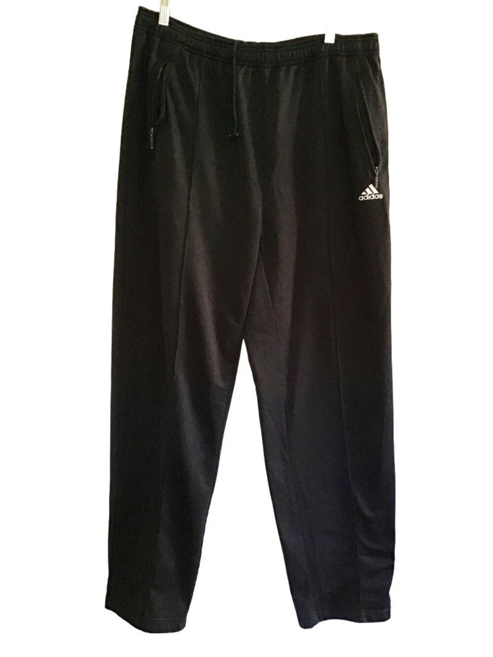ADIDAS- MENS BLACK ELASTIC WAIST STRAIGHT LEG JOGGERS SWEATPANTS SIZE X-LARGE